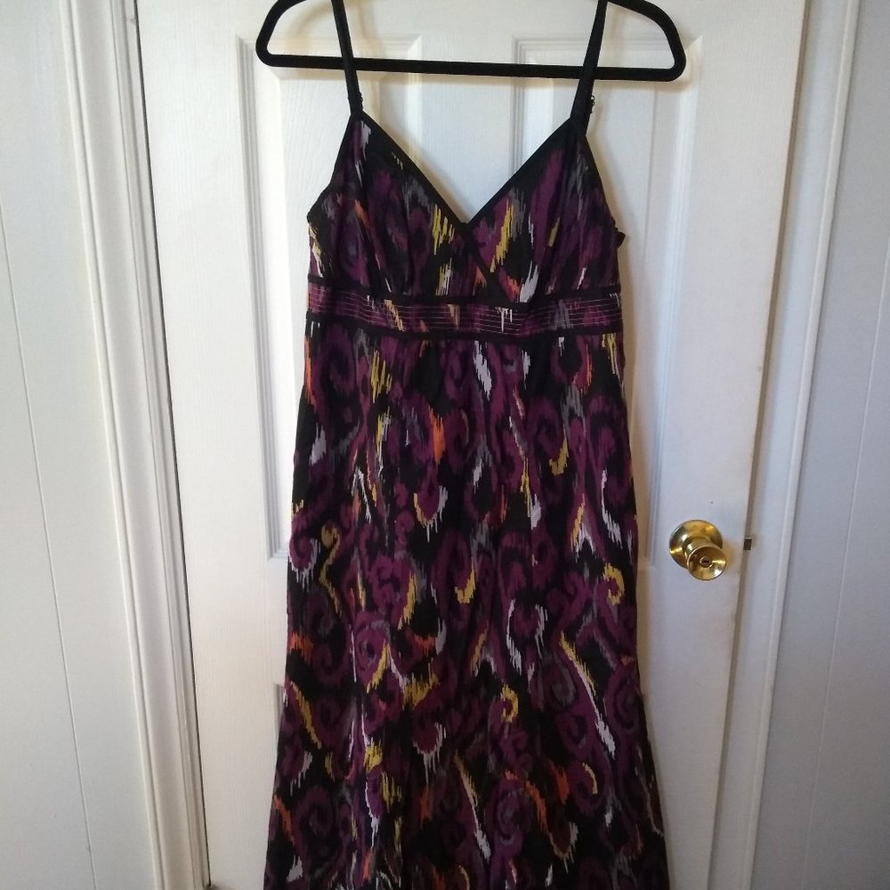 Style&Co. Women Dress Size 8 Printed Spaghetti Straps Maxi